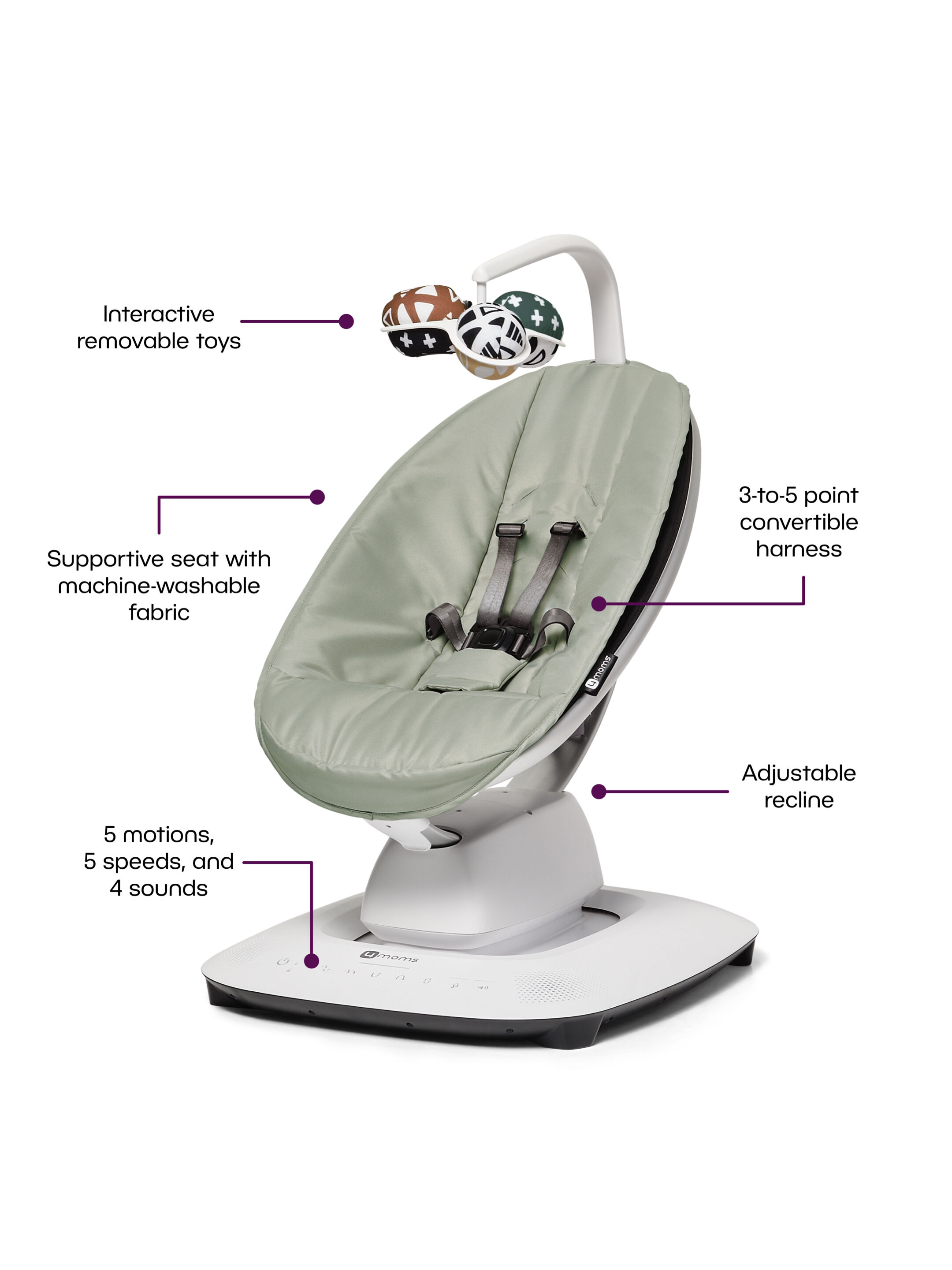 4Moms Mamaroo - Multi-Motion Baby Swing - Sage image number 2