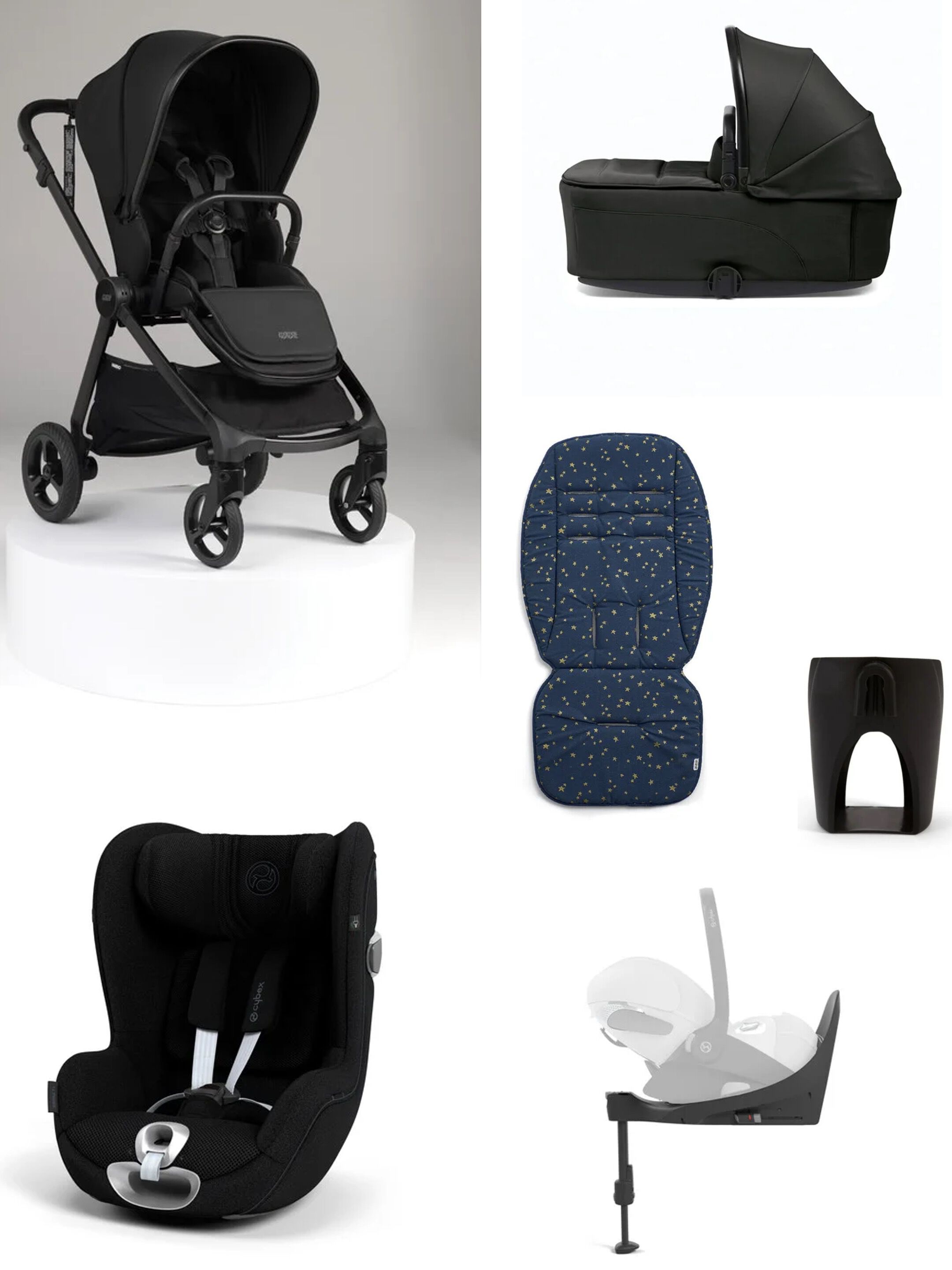 Vardo Noir Pushchair 6 Piece Bundle with Cybex Car Seat image number 1