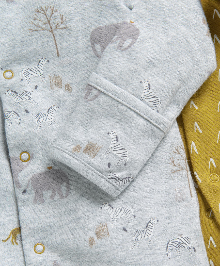 3 Pack Safari Sleepsuits image number 6