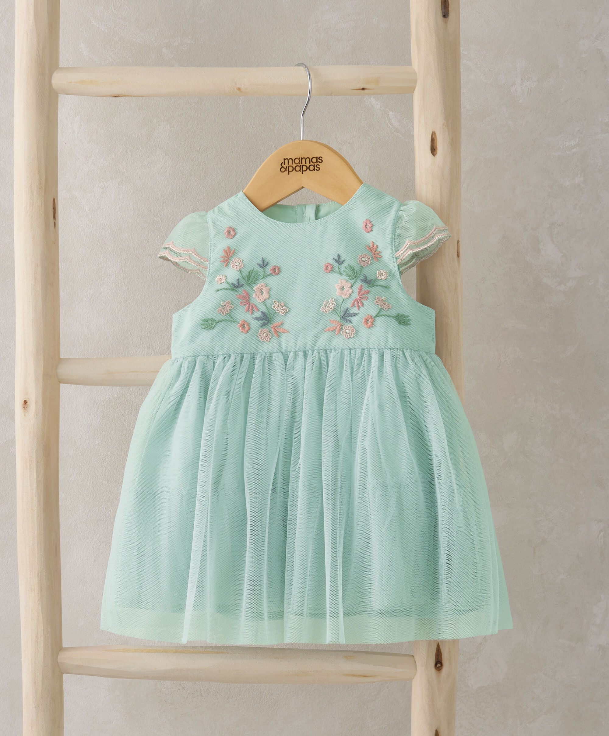 Floral Tulle Dress - Green image number 1