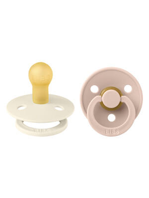 Bibs Colour Pacifier 2 Pack Latex S1 - Ivory / Blush