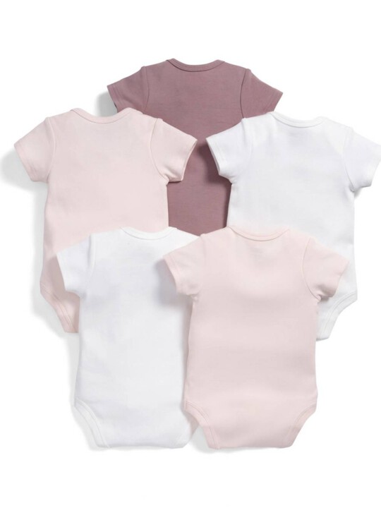 Short Sleeved Pink Bodysuits (5 Pack) image number 2