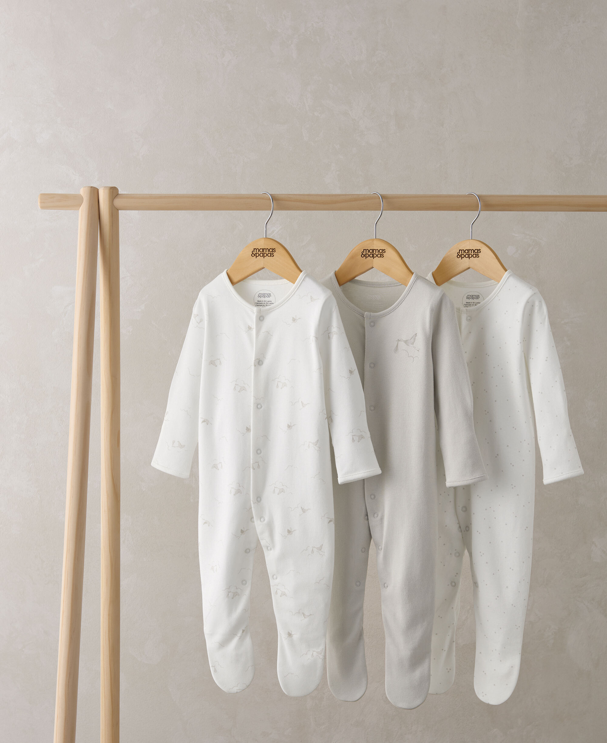 Stork Sleepsuits (Set of 3) image number 1