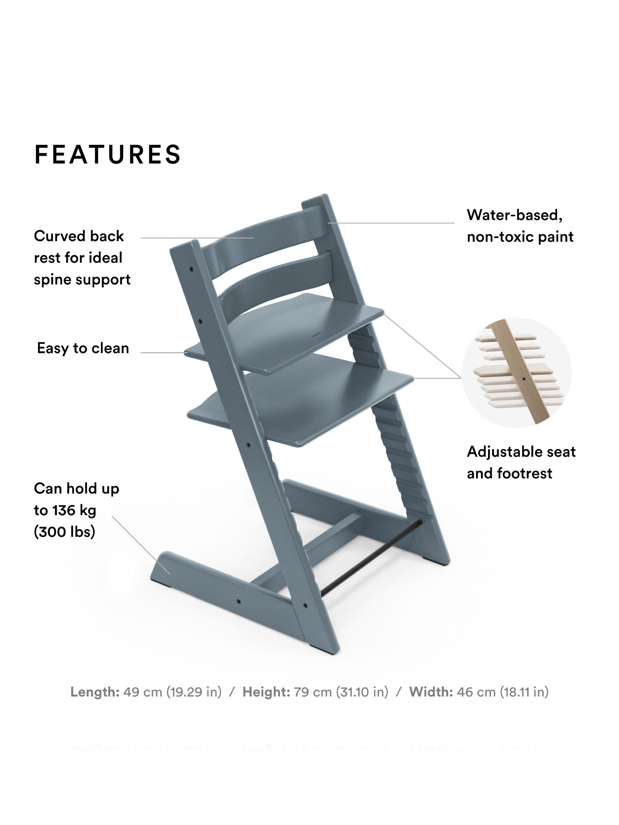 Stokke Tripp Trapp Chair with Baby Set - Fjord Blue image number 2