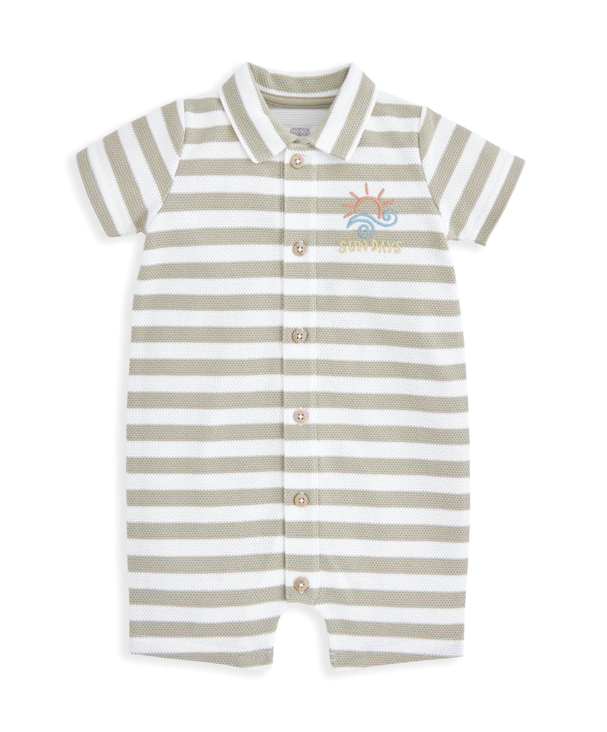 Pique Striped Romper image number 2