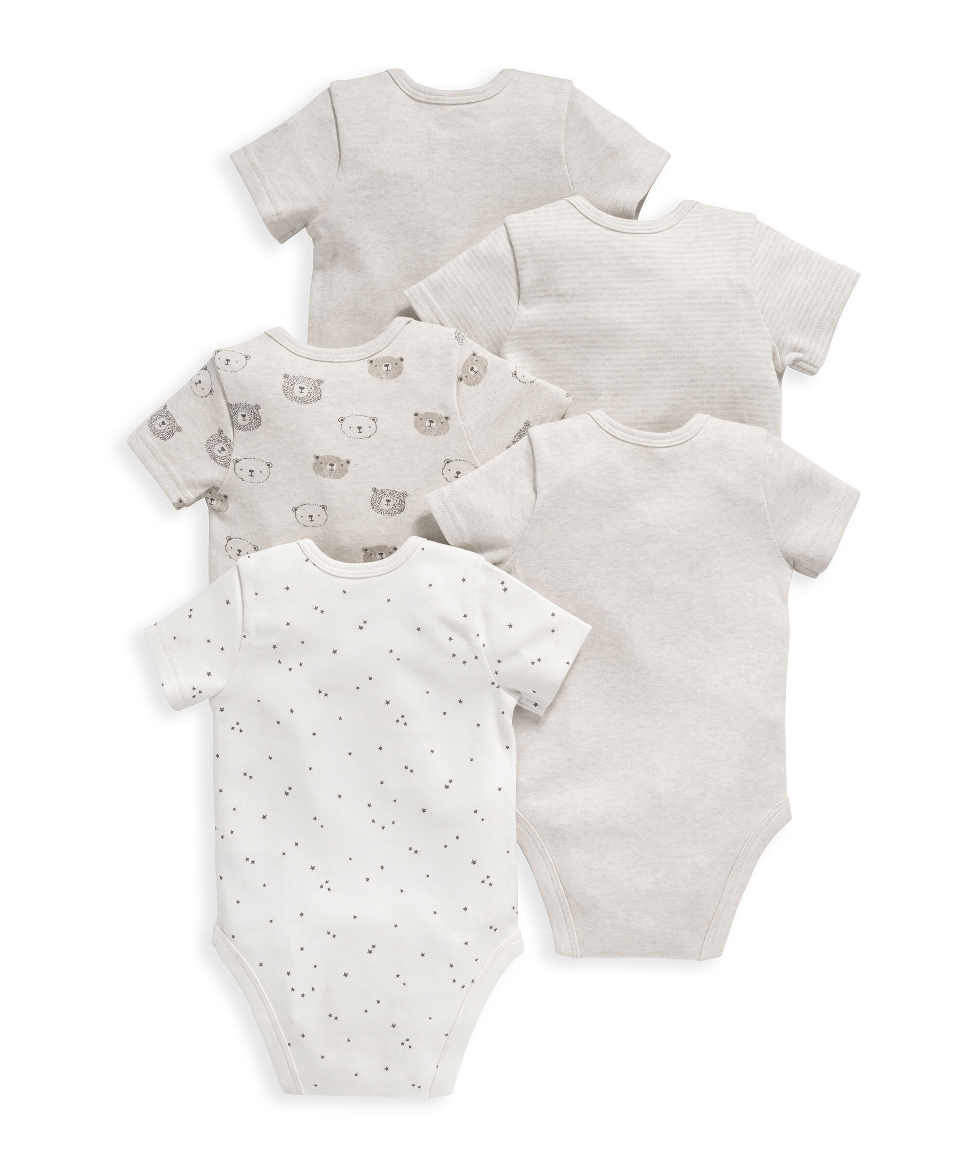 5 Pack Bear Short Sleeved Bodysuits image number 2