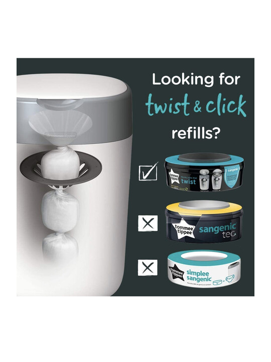Tommee Tippee Nappy Disposal Sangenic Tec Refills, pack of