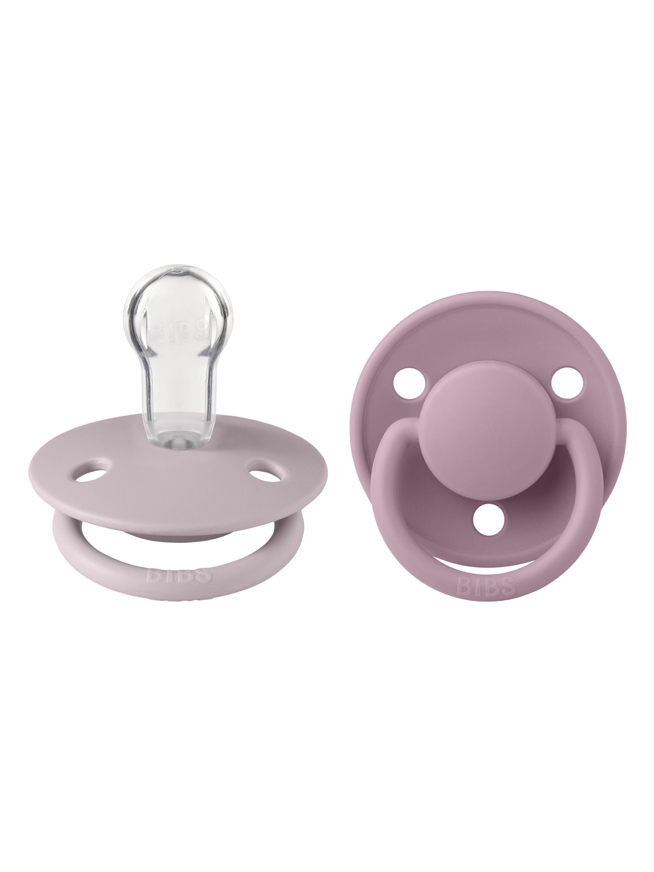 Bibs De Lux 2 Pack Silicone Onesize - Dusky Lilac / Heather image number 1