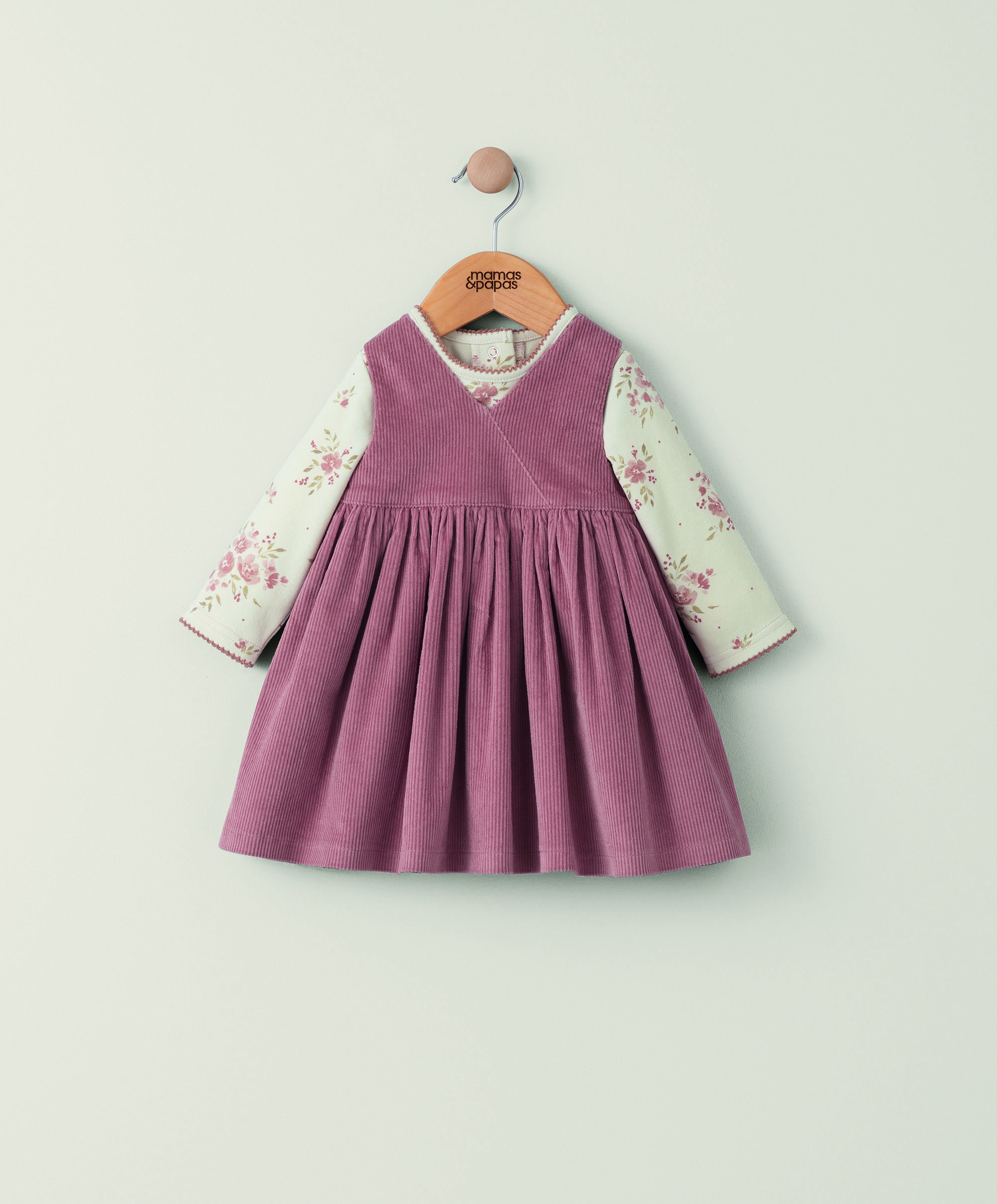 Floral Bodysuit & Cord Dress - 2 piece set image number 1