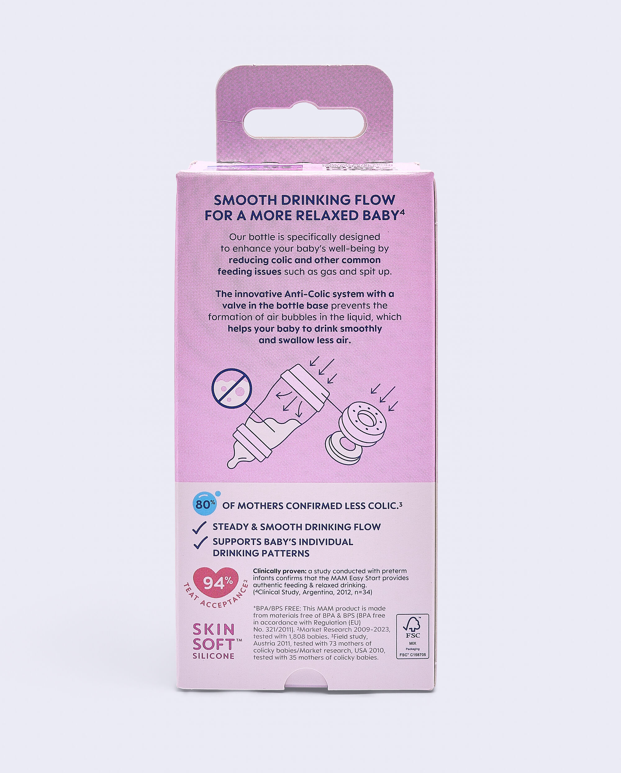 Mam Baby Easy Start Anticolic Silicone Bottle - 0 M+ | Sealife Pink - 130 Ml -  Pack of 1 image number 4