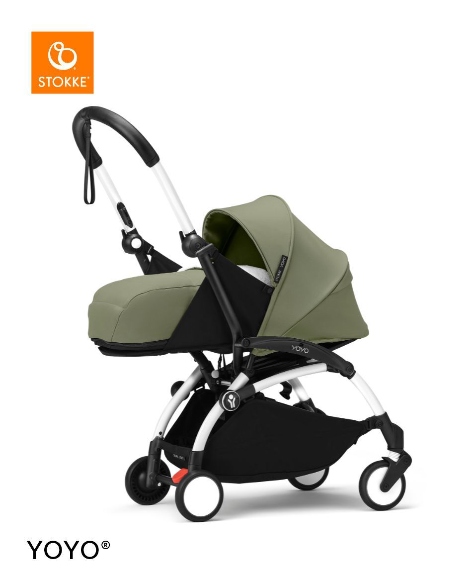 Stokke YOYO3 White Frame with 0+ Newborn Pack Olive image number 2