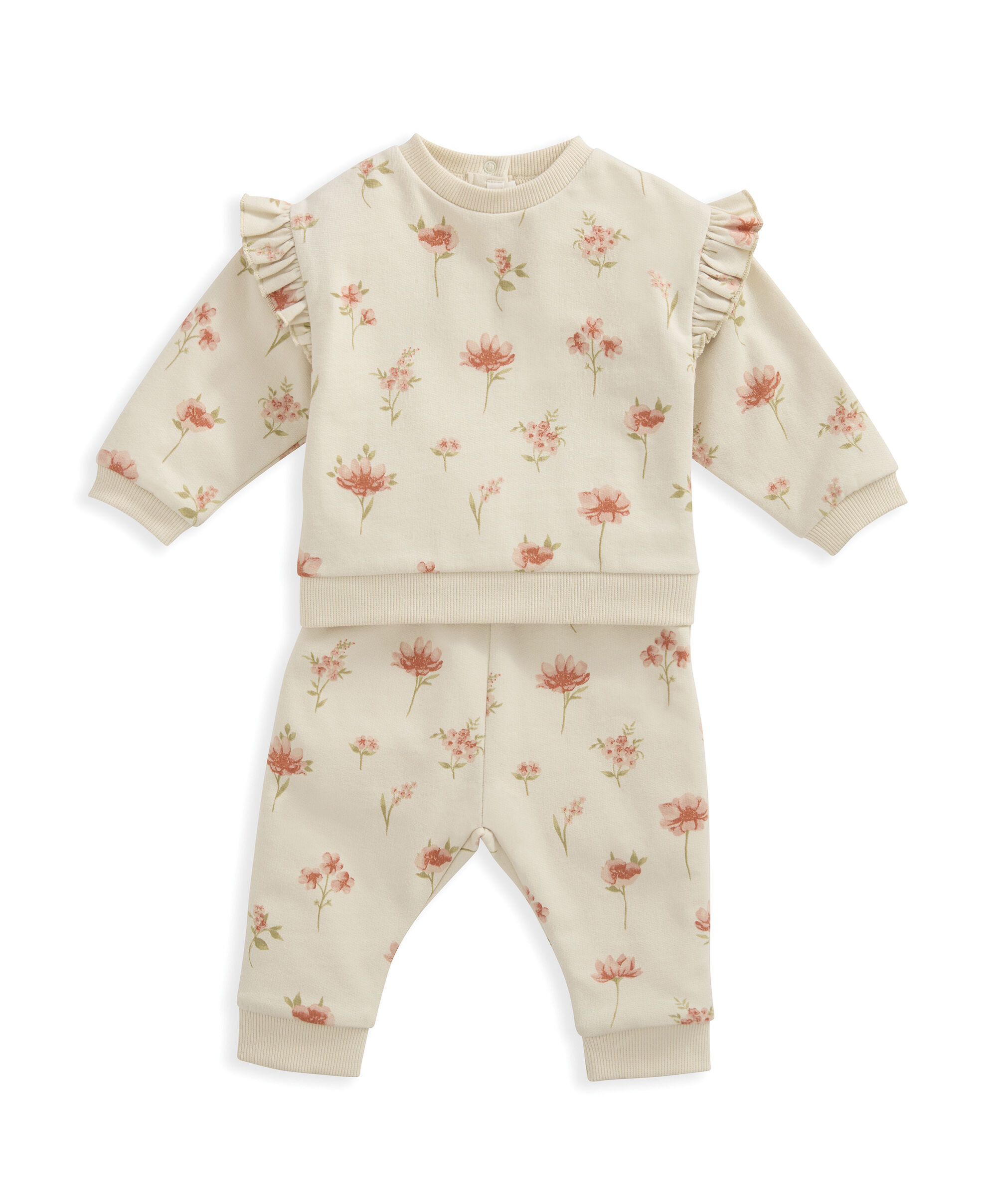 Watercolour Floral Bodysuit & Joggers - Pink image number 4