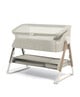 Lua Bedside Crib Bundle Beige with Mattress Protector & Fitted Sheets - Stripe / Grey image number 4
