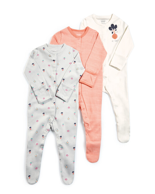 Beet Jersey Sleepsuits - 3 Pack image number 1