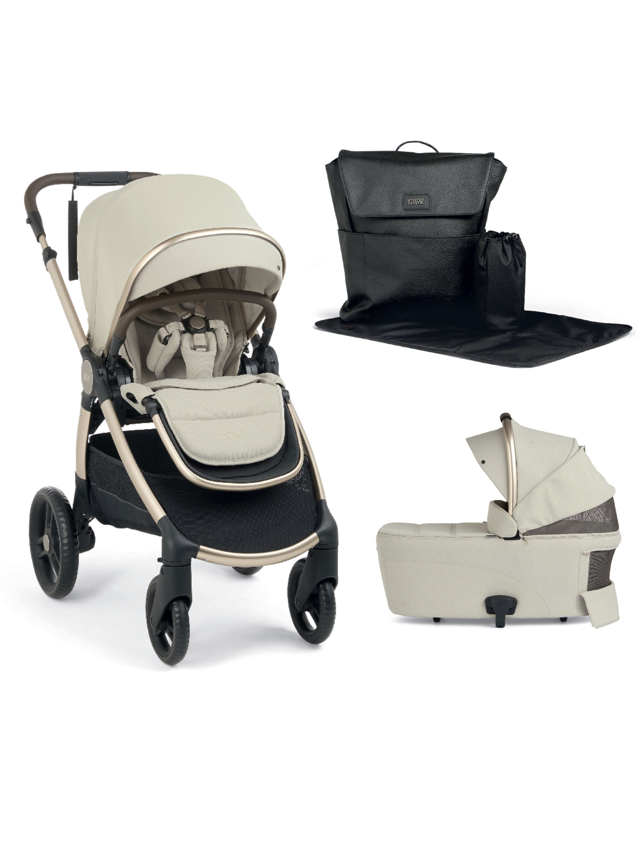Ocarro 2 Pushchair and Carrycot Bundle with Adjustable Changing Backpack (3Pieces) - Shell image number 1