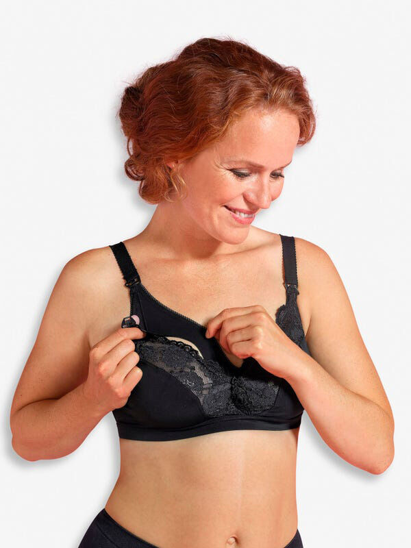 Cariwell Lace Maternity & Nursing Bra-Vll Black image number 2