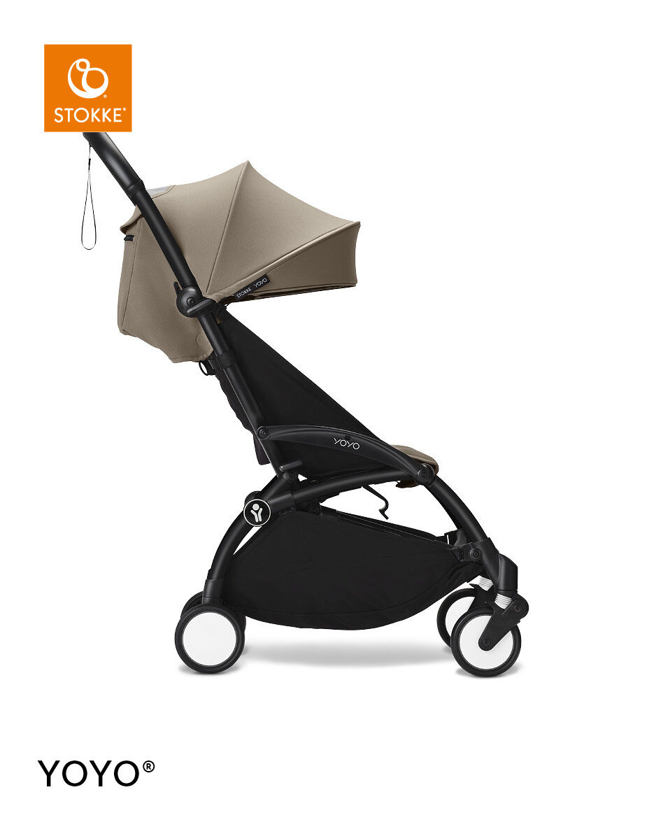 Stokke YOYO&sup3; Black Frame with 6+ Color Pack &ndash; Air France Blue & Cup Holder (3 Pieces)