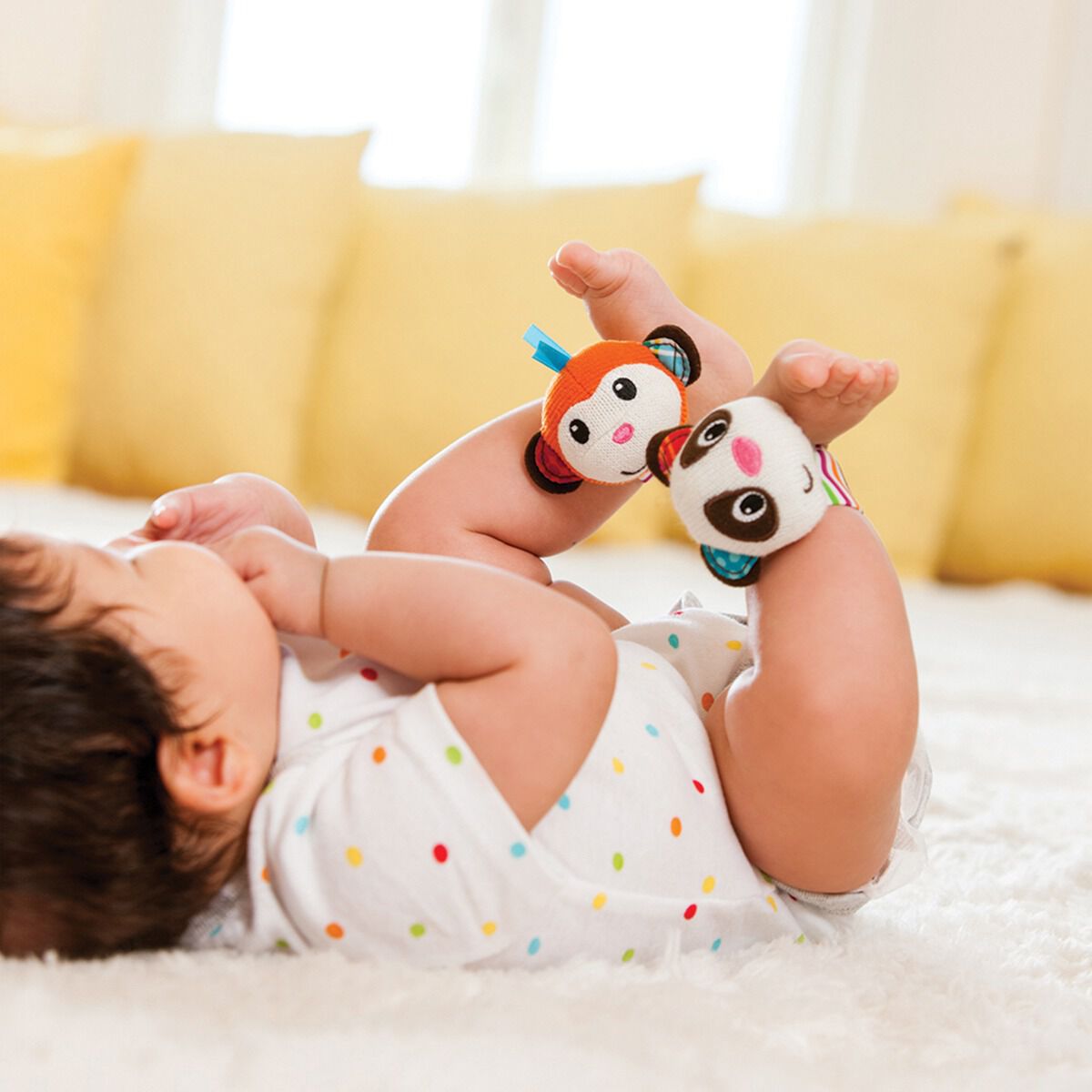 Infantino - Wrist Rattles - Monkey/Panda image number 6