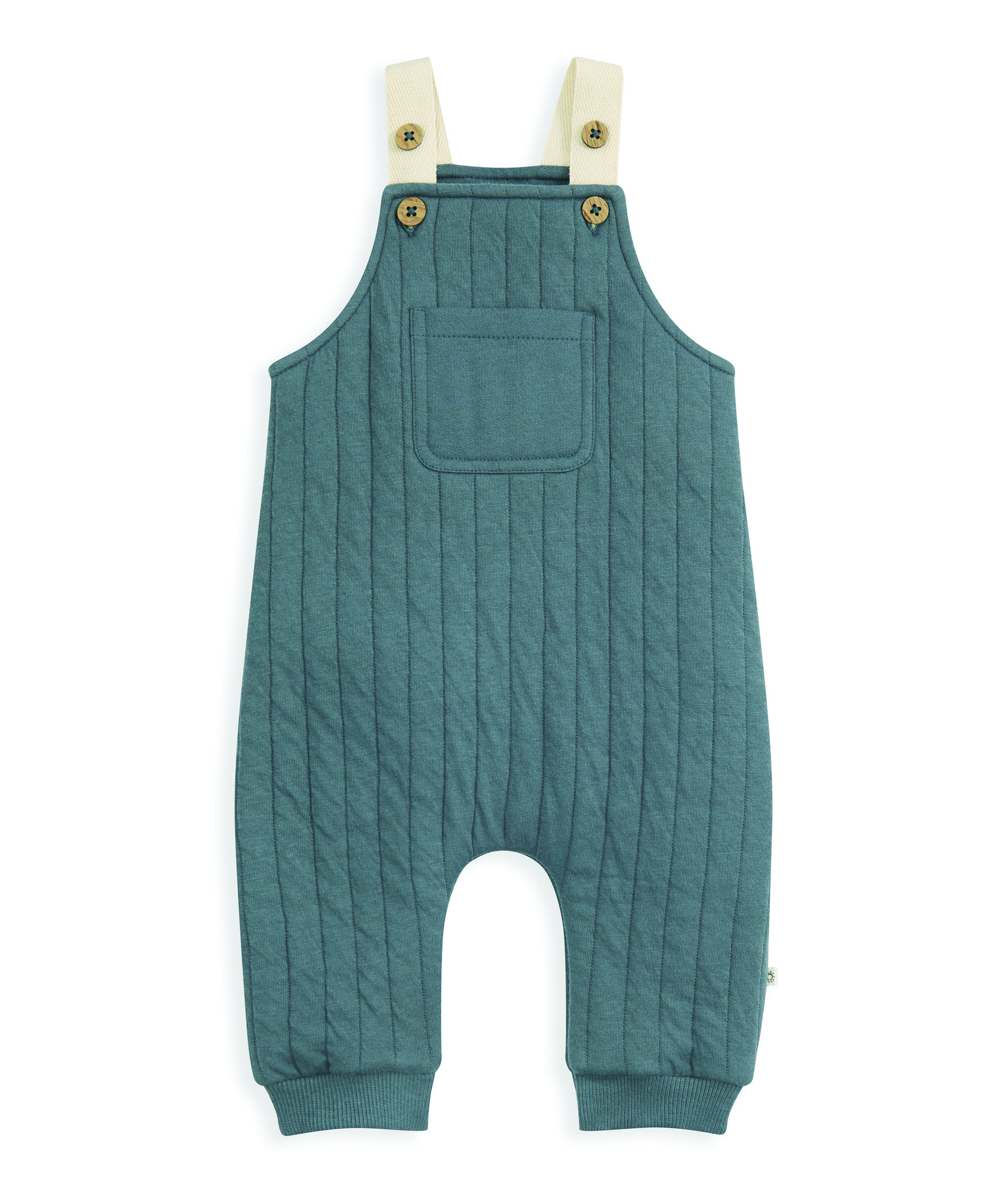 Quilted Dungarees & Oatmeal Bodysuit image number 3