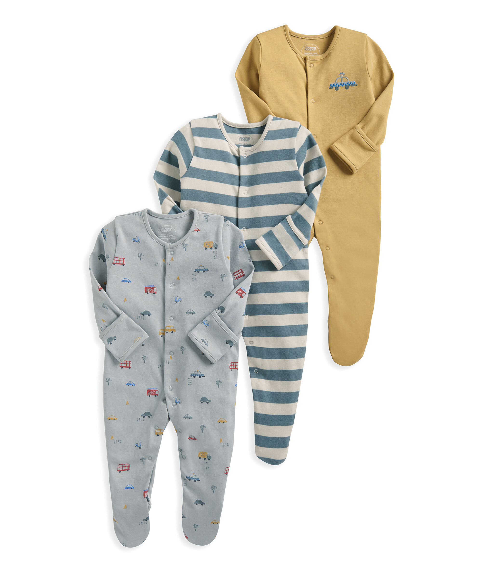 Transport Sleepsuits (Pack of 3) image number 2