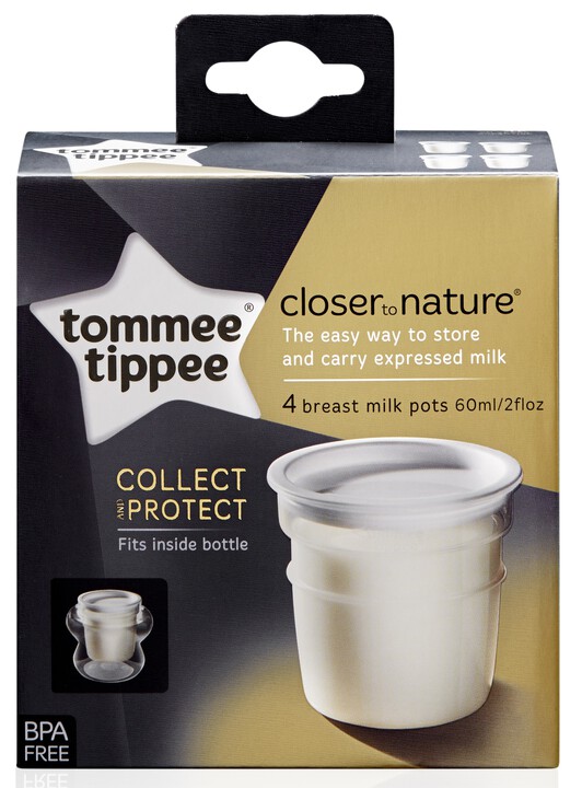 Tommee Tippee - Closer to Nature 4x Milk Storage Pots image number 2