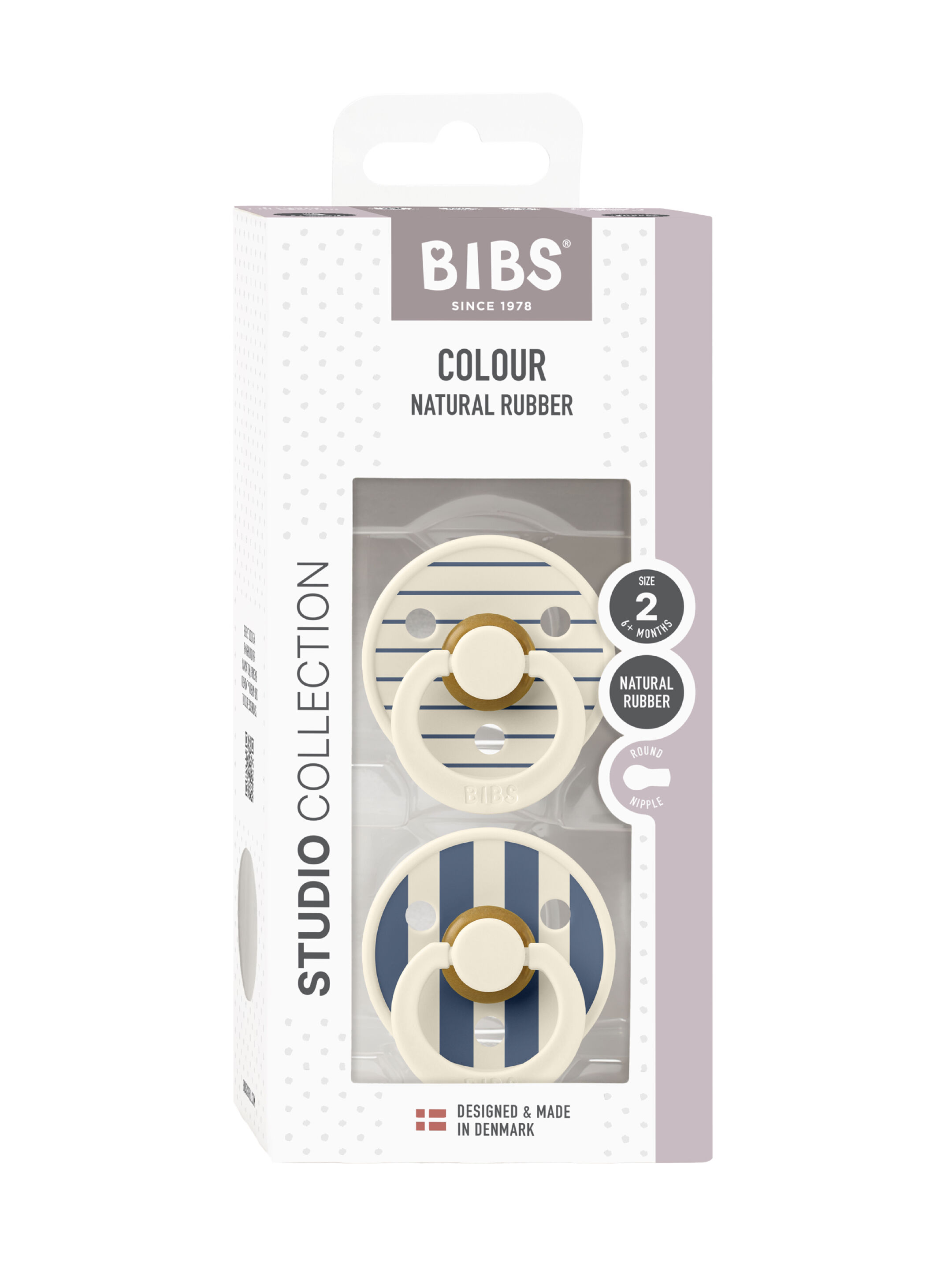 Bibs 2 Pack Colour Pin Latex S2 - Ivory Steel Blue Mix (6+ months) image number 3