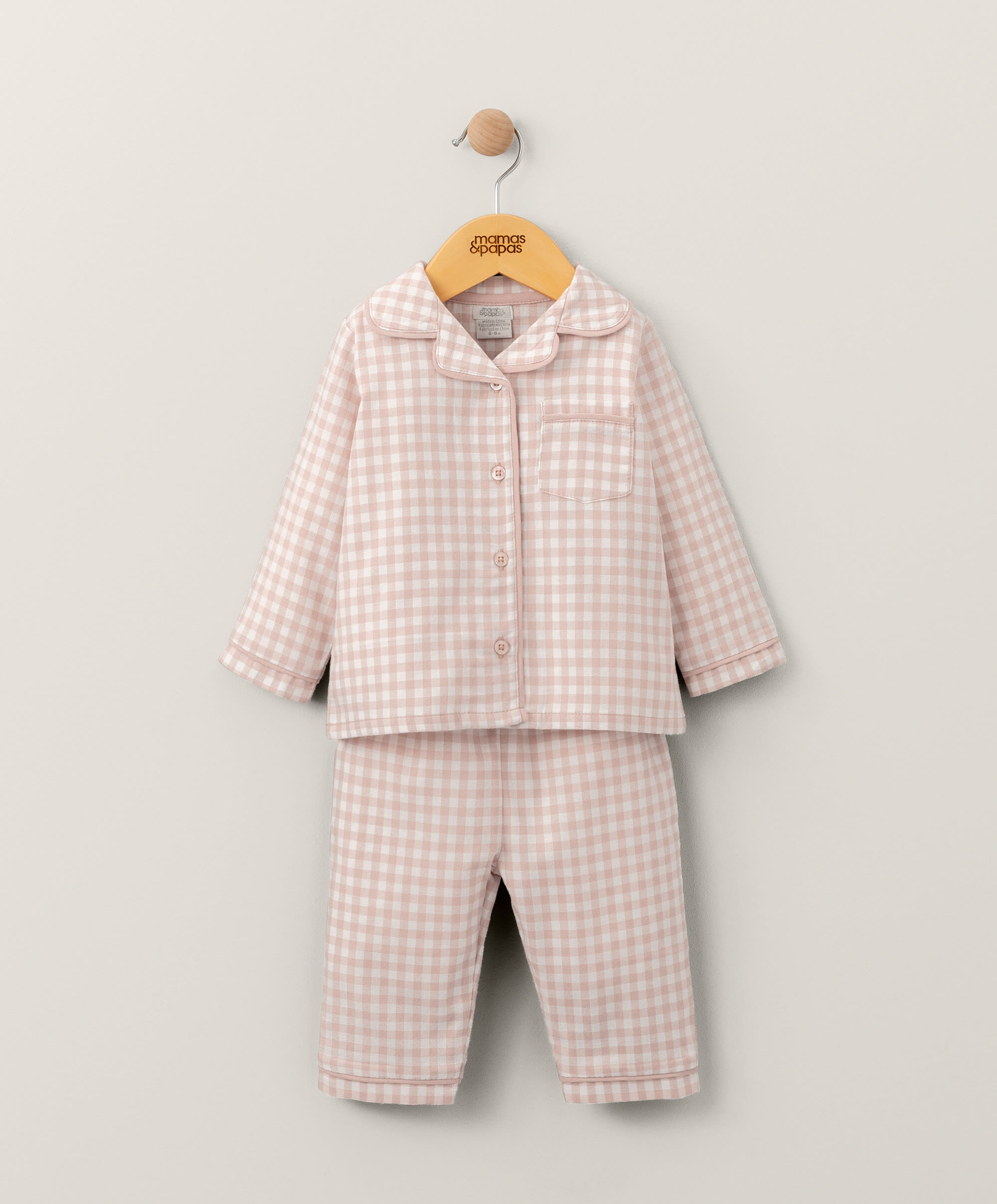 Pink Check Woven Pyjamas image number 1