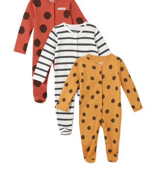 Large Spot Sleepsuits 3 Pack