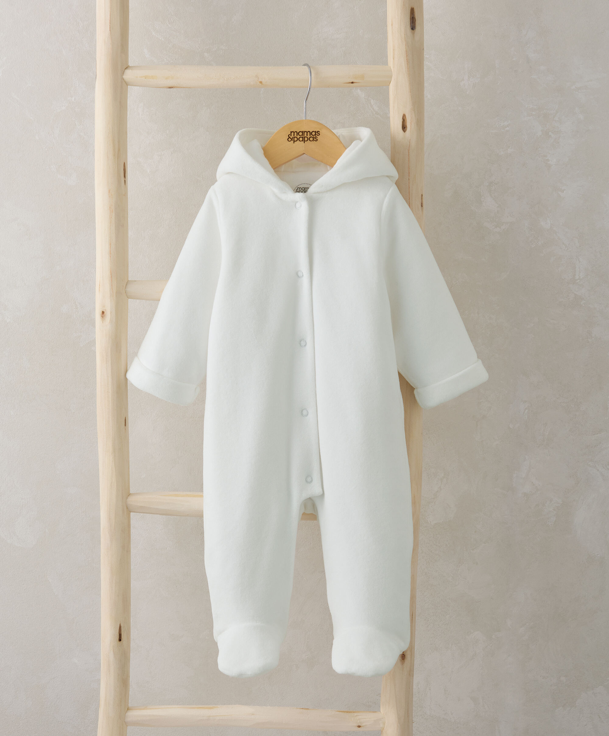 Velour Pramsuit - White image number 1