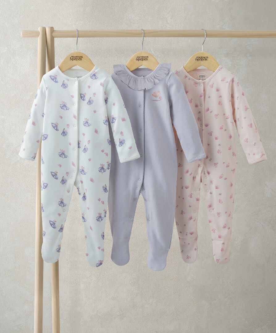 Ballerina Sleepsuits (Pack of 3)