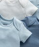 Blue Short Sleeved Bodysuits - 5 Pack image number 2