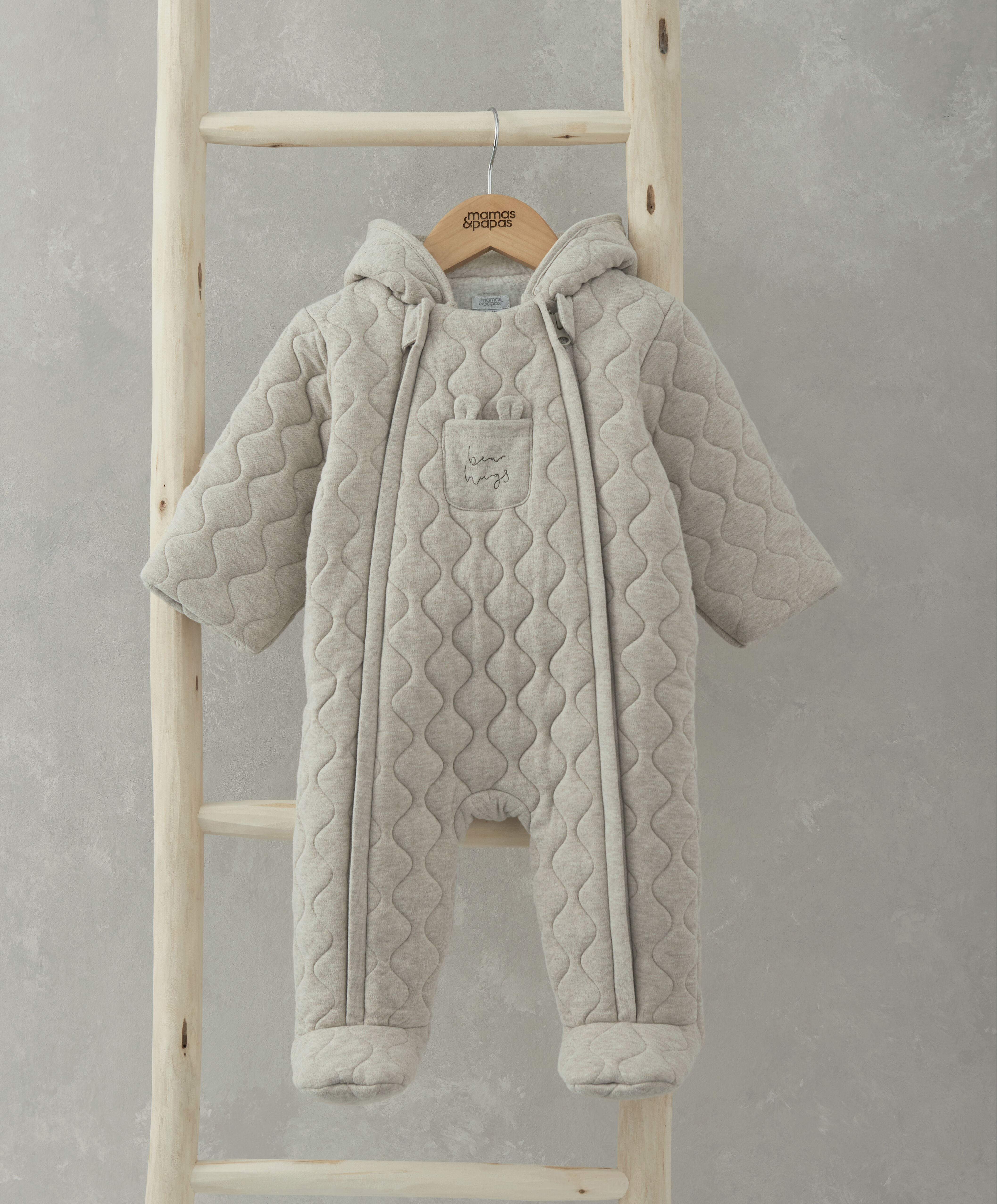 Quilted Bear Jersey Pramsuit image number 1