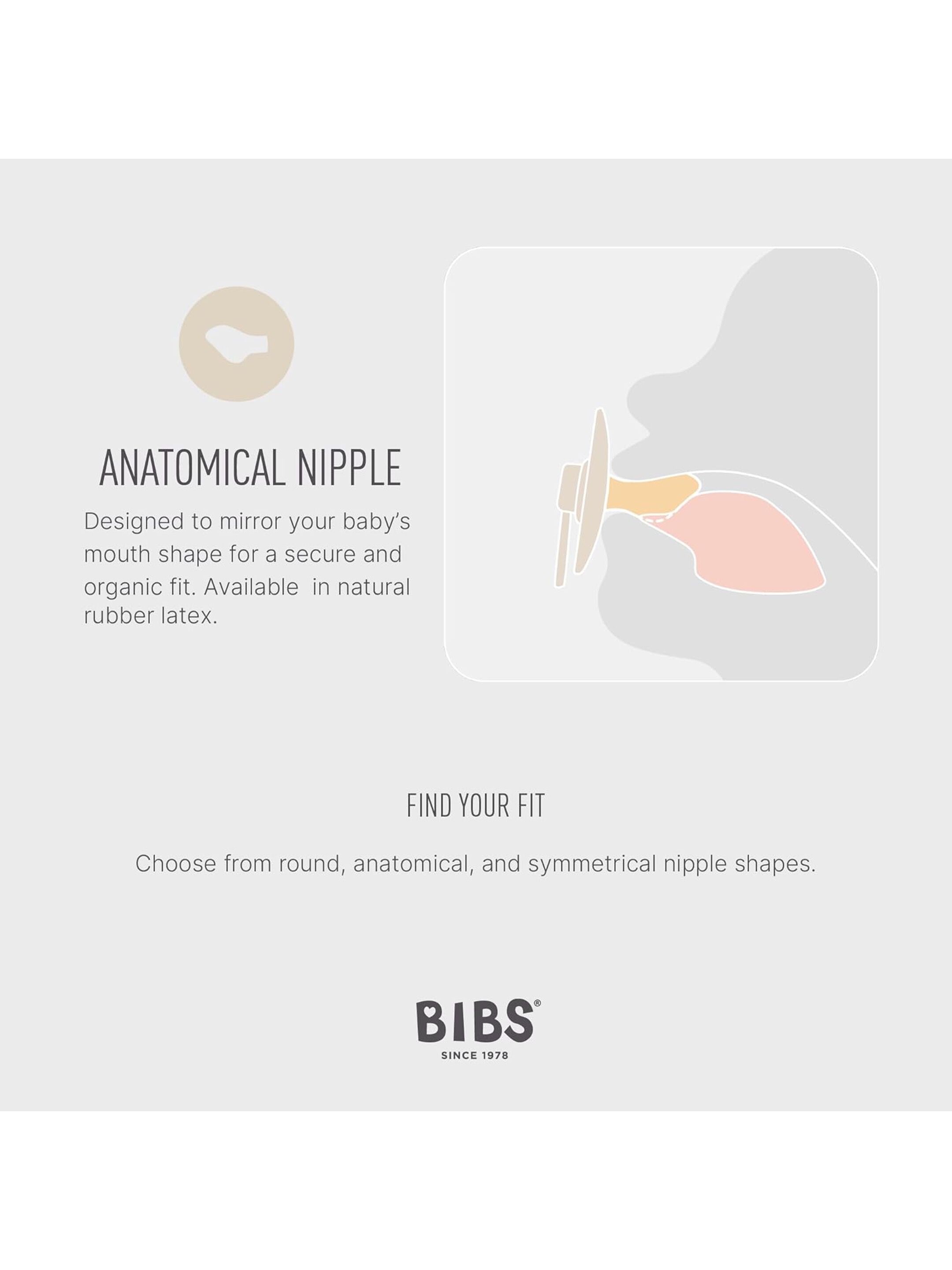 BIBS Pacifier Colour 2 PACK Anatomical Latex Size 2 Vanilla/Candy Apple image number 4