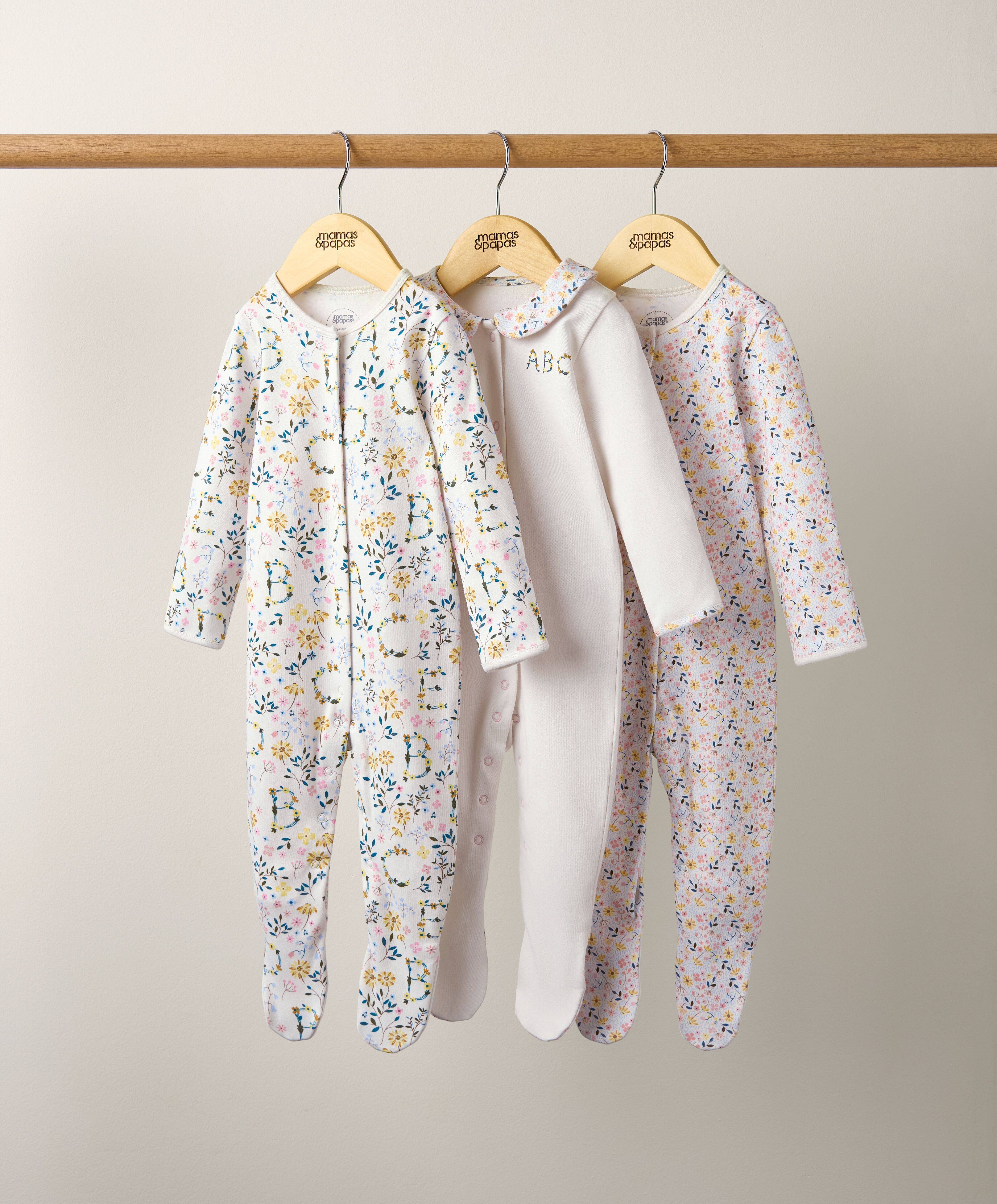 3 Pack Alphabet Sleepsuits image number 3