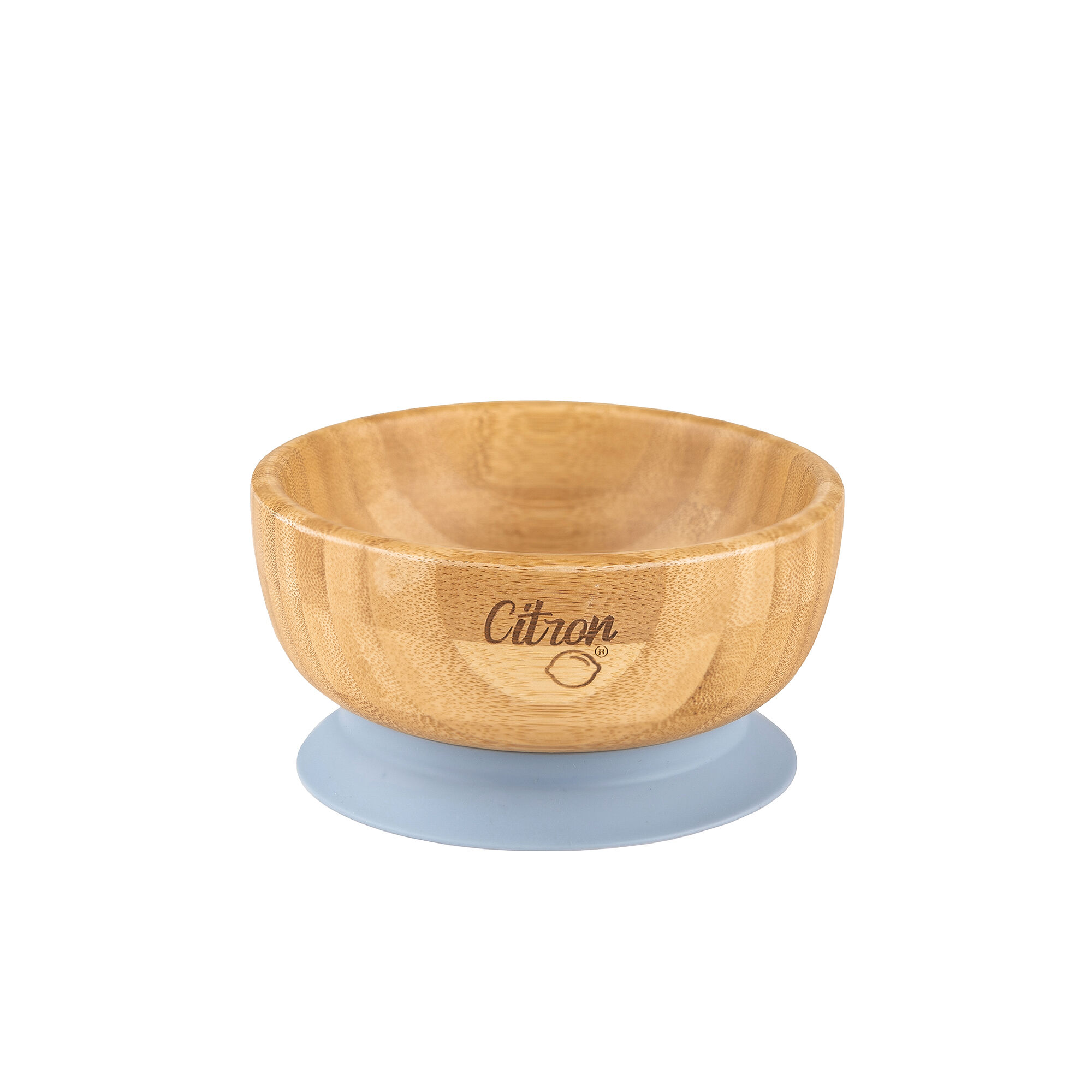 Citron Organic Bamboo Bowl 300ml Suction + Spoon Dusty Blue image number 2