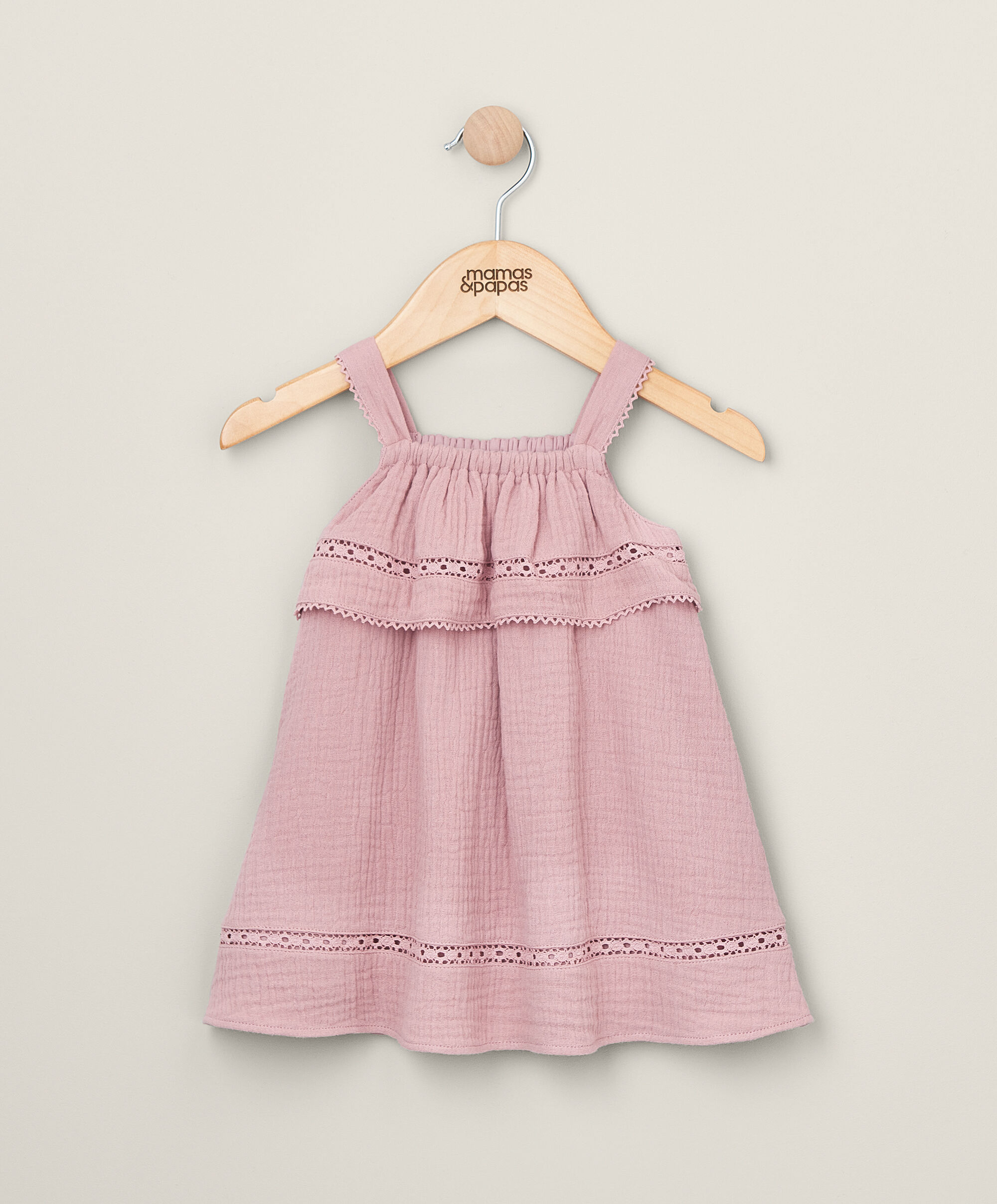 Pink Lace Trim Dress image number 1