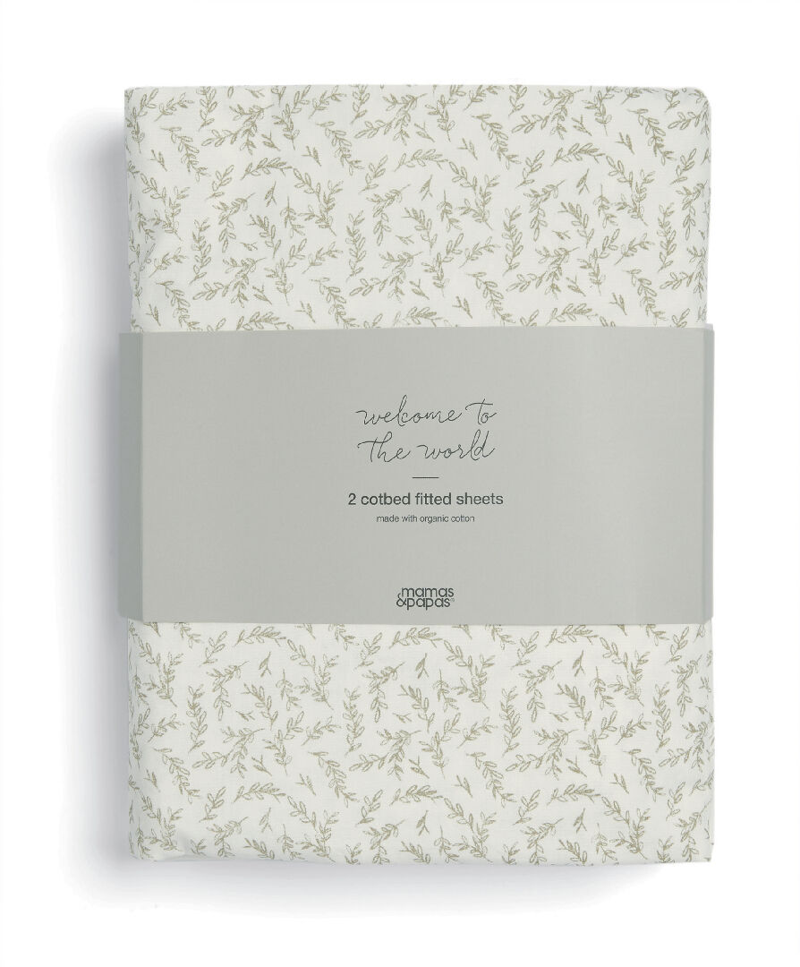 Welcome to the World Seedling Cotbed Fitted Sheets (2 pack) - Seed/Leaf image number 2