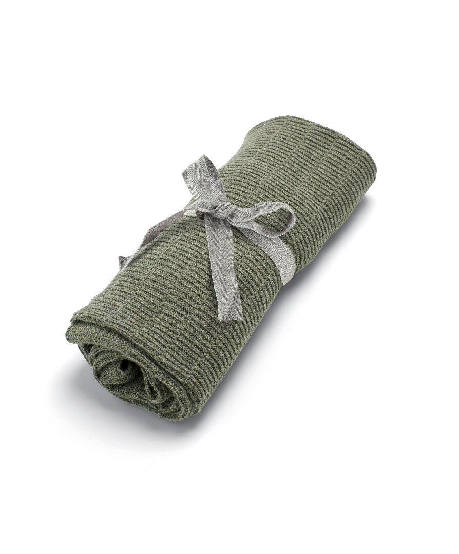 Khaki Ribbed Blanket image number 1