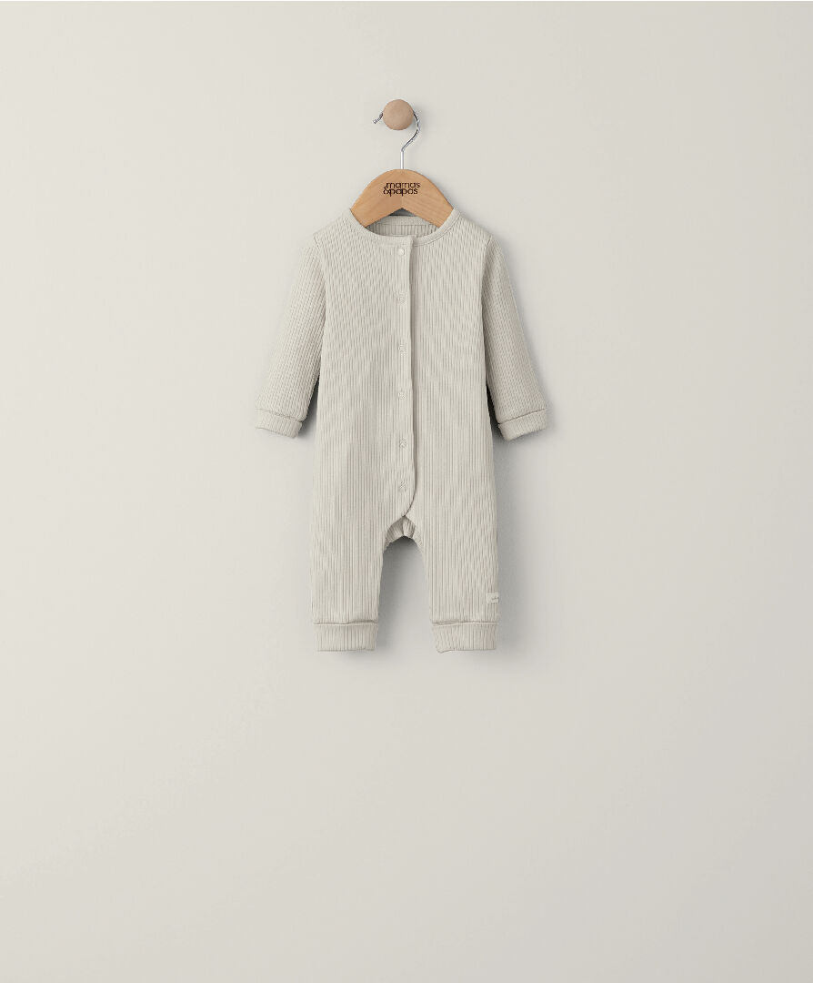 Grey Ribbed Romper image number 1