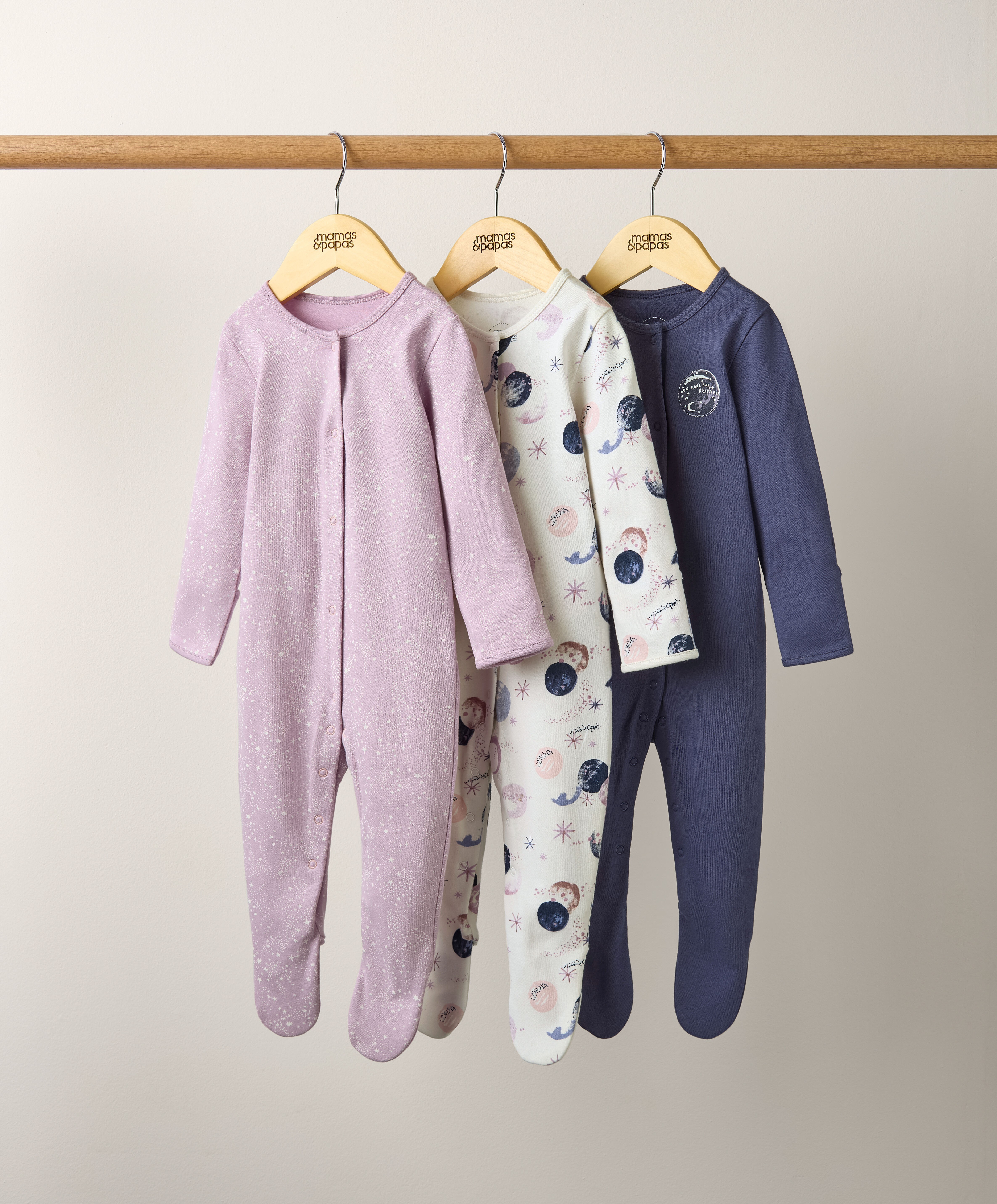 3 Pack Space Sleepsuits image number 3