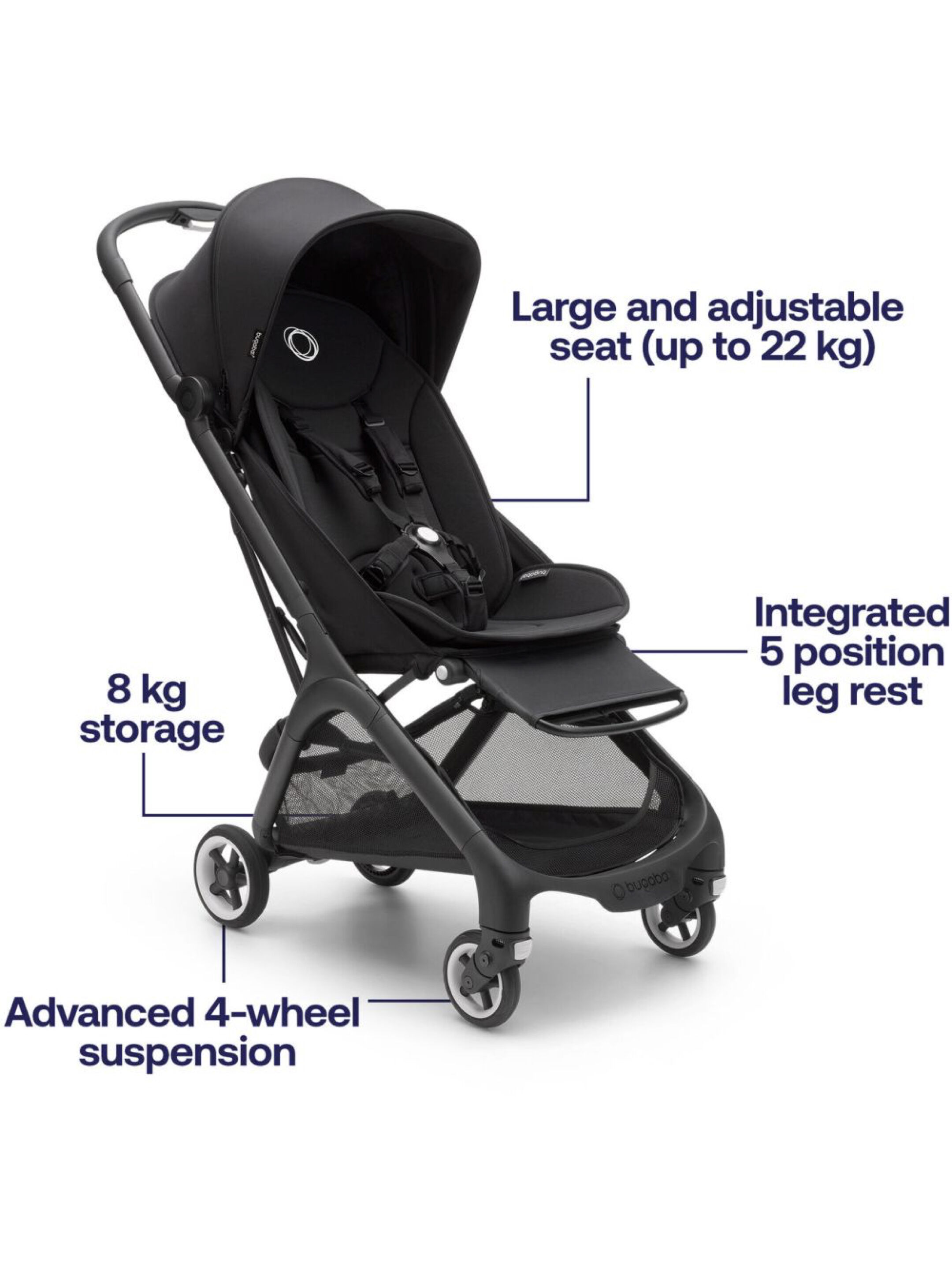 Bugaboo - Butterfly Complete Stroller - Black/Forest Green image number 6