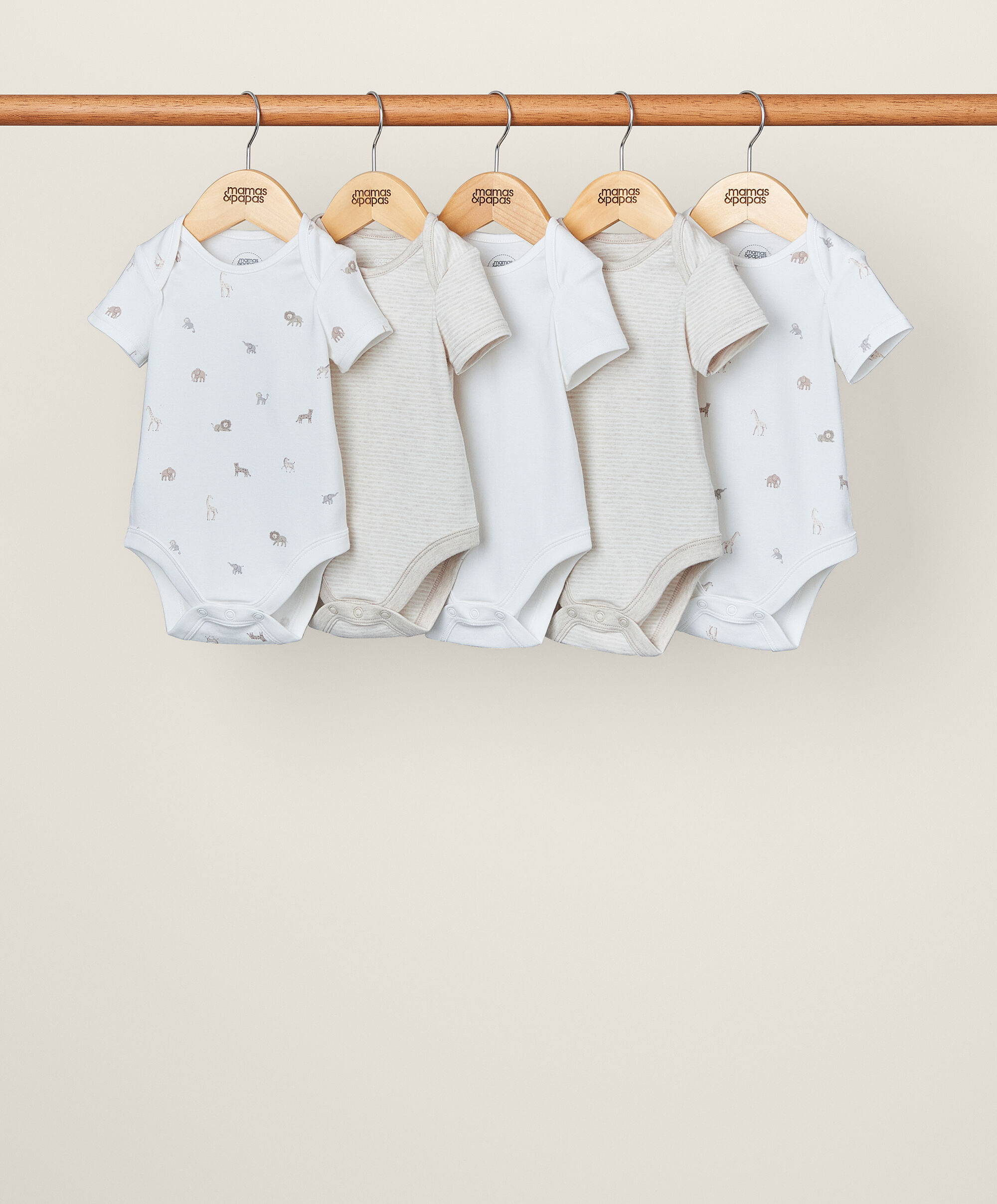 Born Wild Sleepsuits (Pack of 3) - Sand image number 1