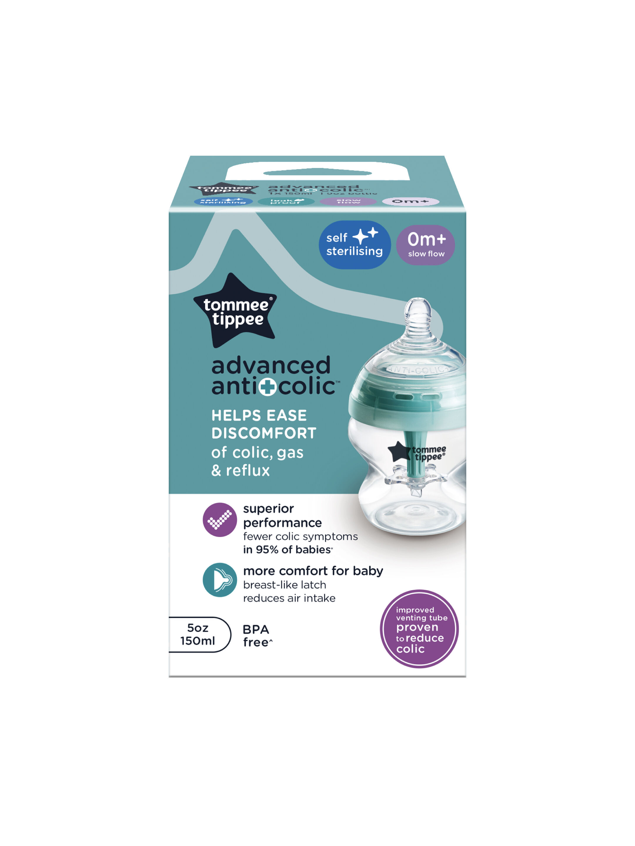 Tommee Tippee Advance Anti-Colic 150ml Bottle Slow Flow image number 2