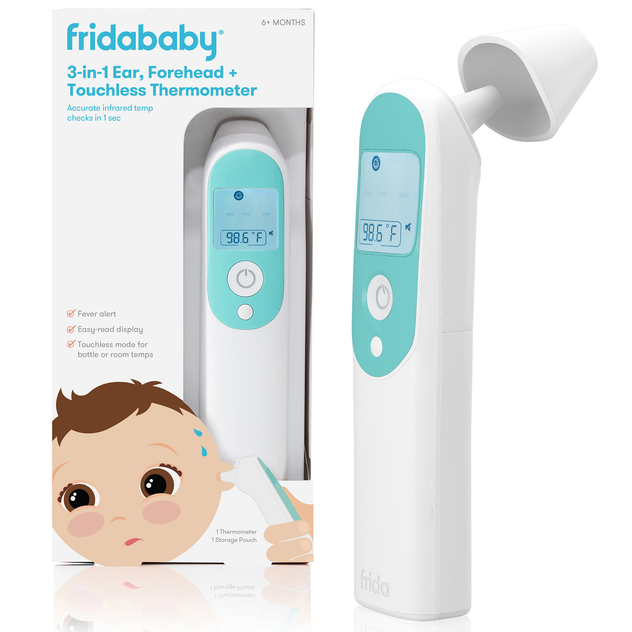 3-in-1 Ear, Forehead + Touchless Infrared Thermometer (AAAX2 Battery) image number 5