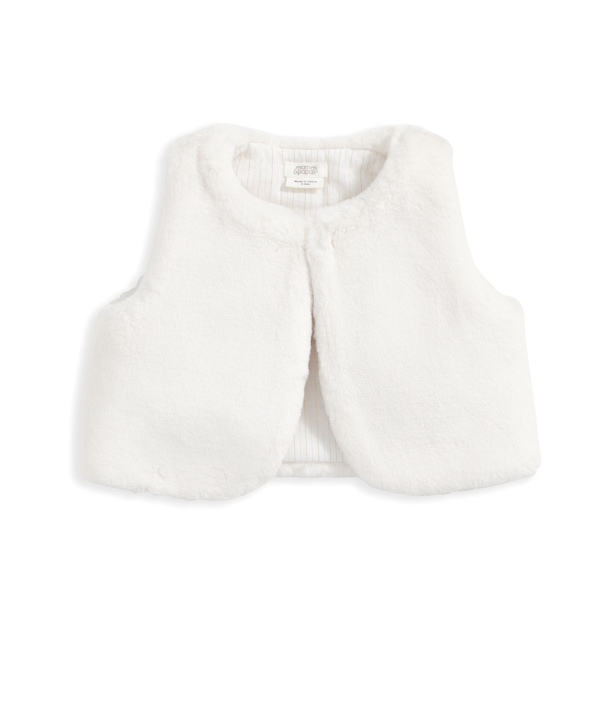 White Faux Fur Gilet image number 2