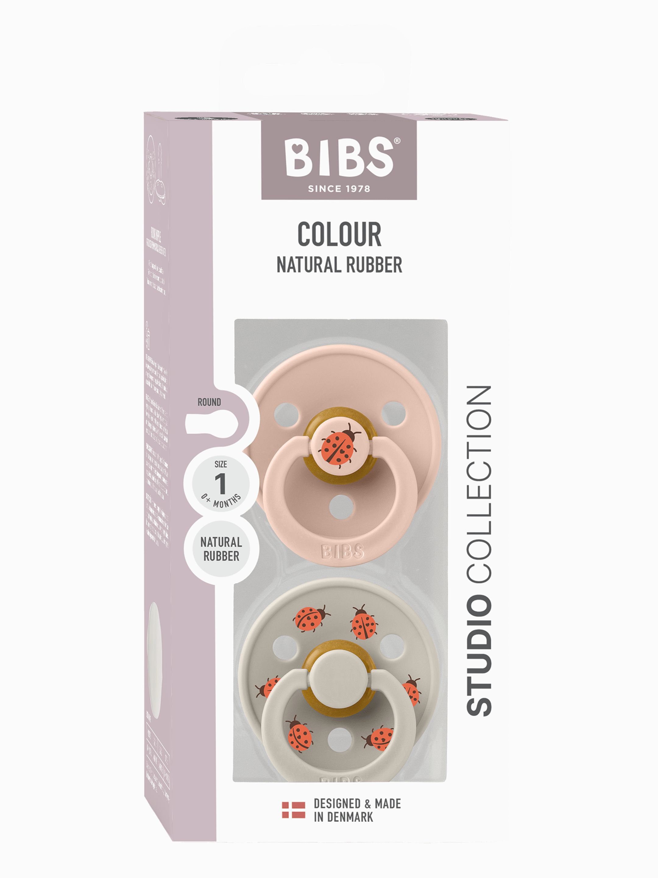 BIBS Pacifier Studio Colour 2 PACK Ladybug Latex Size 1 Blush Mix image number 5
