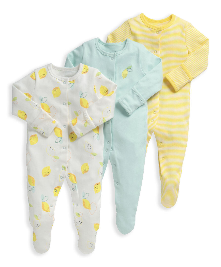 Lemon Sleepsuits 3 Pack image number 1