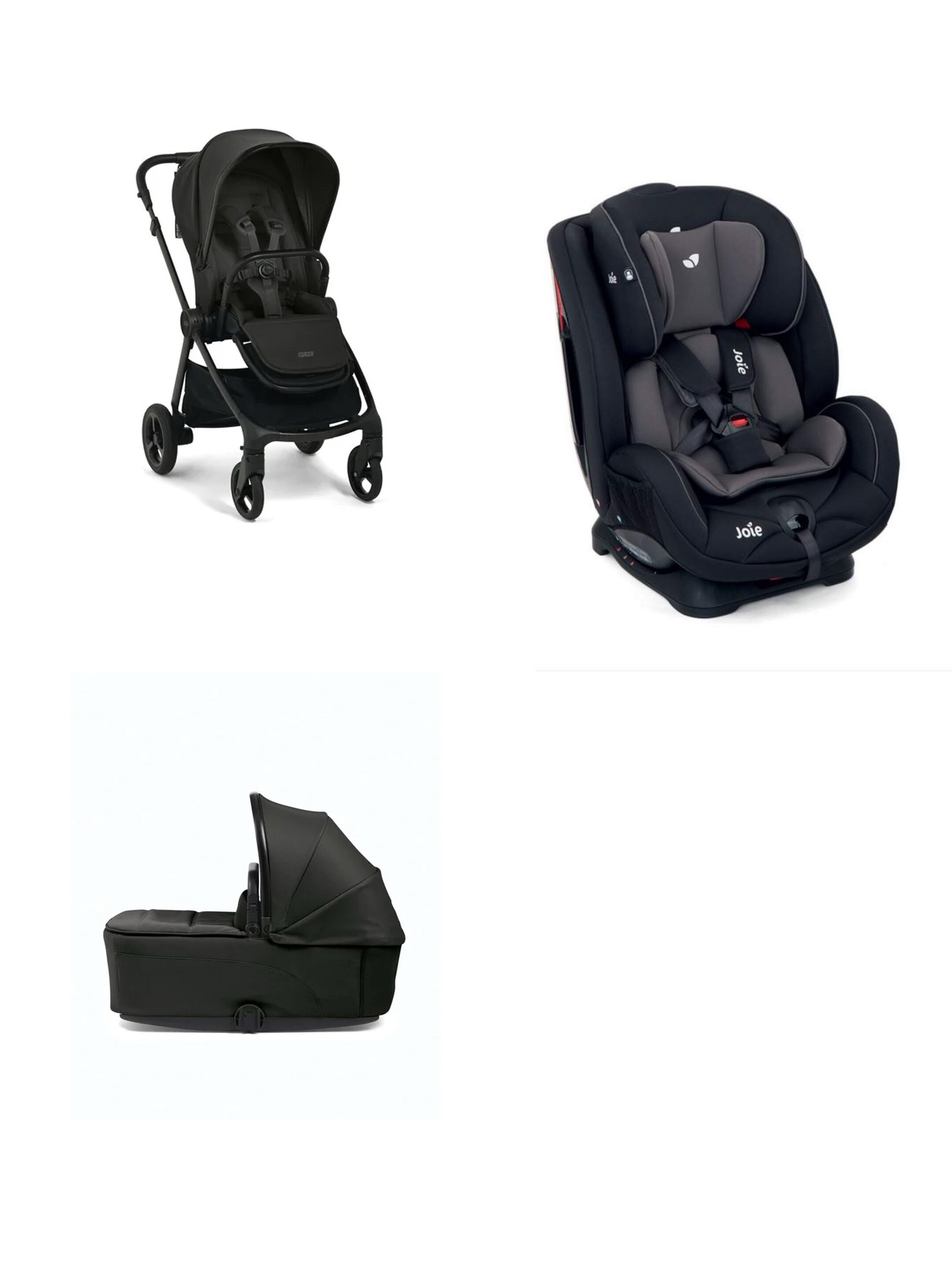 Vardo Noir Pushchair 3 Piece Bundle with Joie Stages Car Seat Coal - Noir