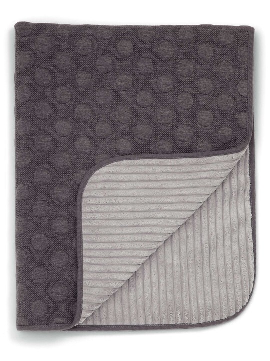 Knitted Blanket - 70 x 90cm - Grey Spot image number 1