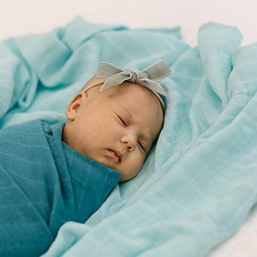 Tommy Lise Muslin Swaddle - Foggy Blue (120x120cm) image number 4